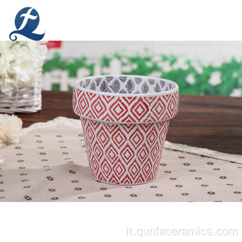 Vaso da pavimento in ceramica da esterno ornamentale a prova di sporco